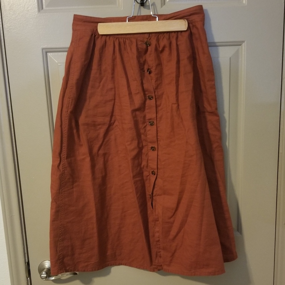 Madewell midi button skirt